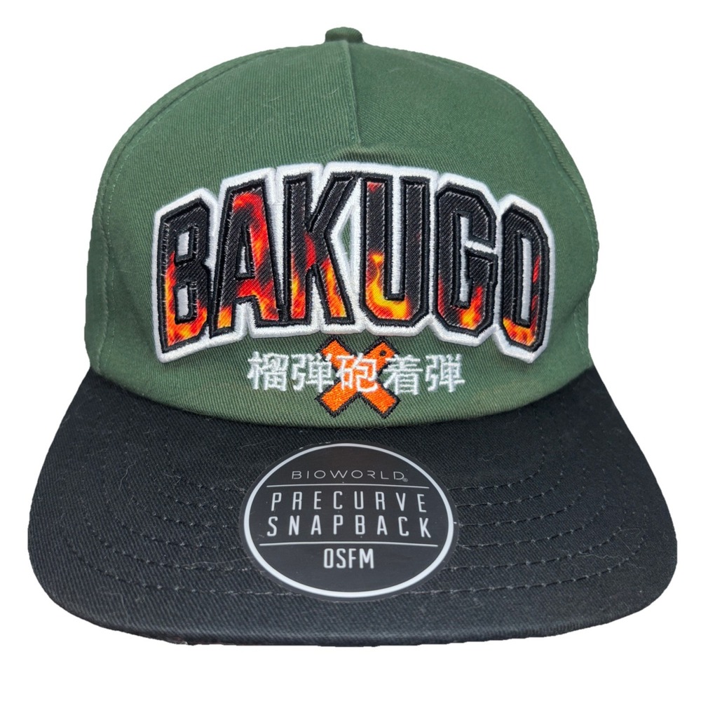 Bioworld My Hero Academia Hat Mens OSFM Green Black Polyester Snapback Bakugo